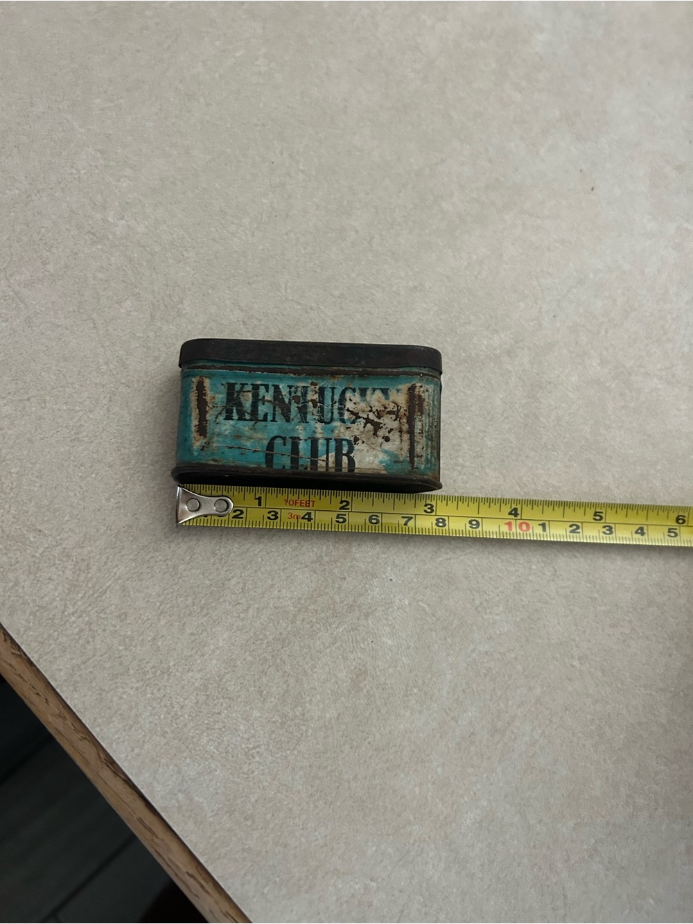 Vintage Turquoise Kentucky Club Tobacco Tin pocket Case - Men's Accessory